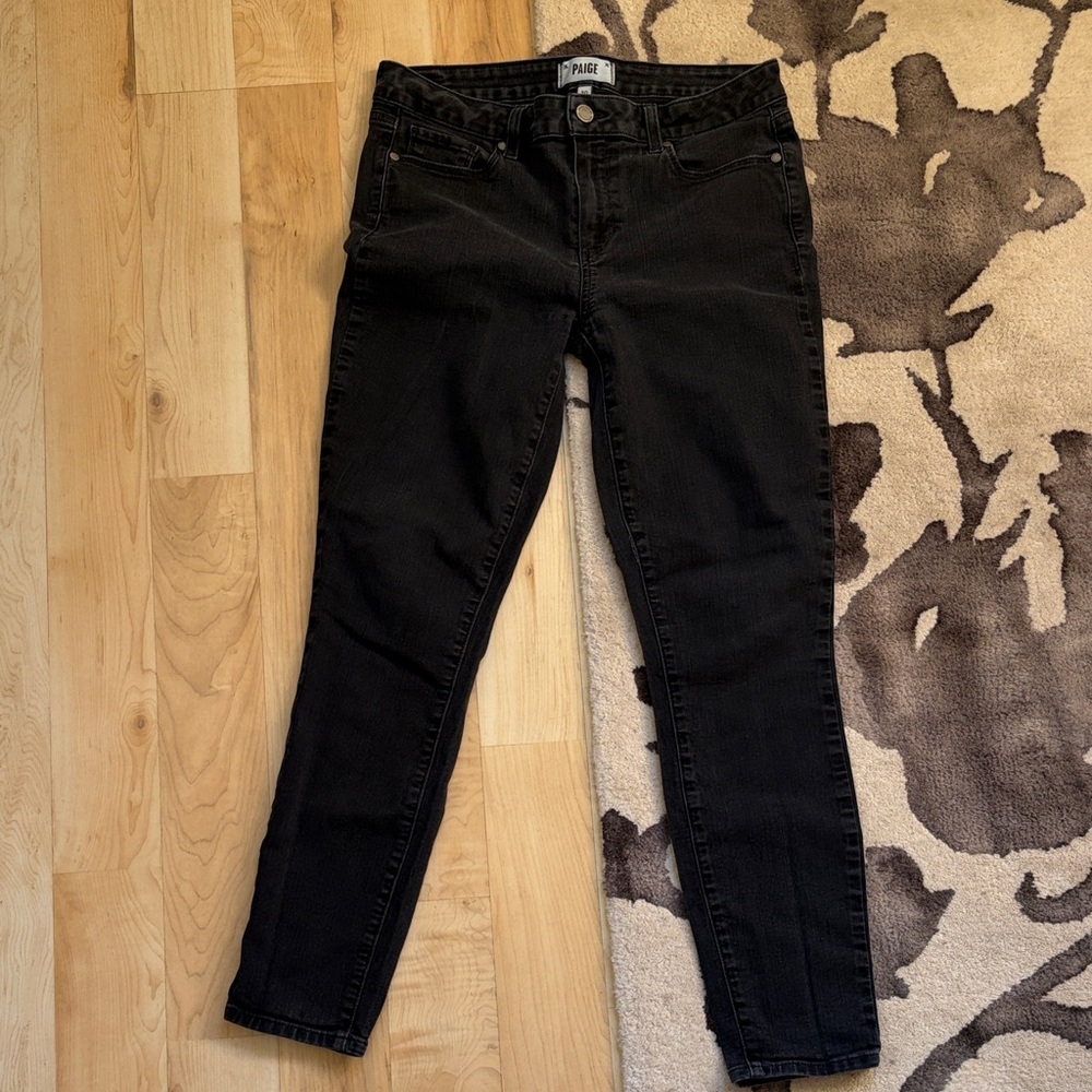 Paige Verdugo Ankle Black Crow Wash Skinny 30